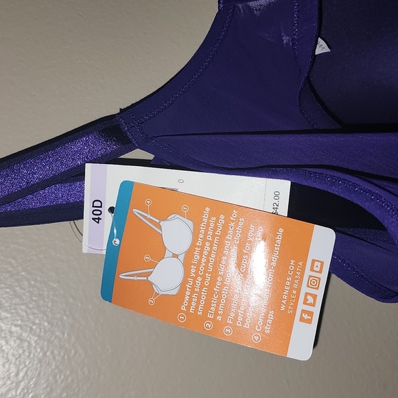 Warner's Women's No Side Effects Full Coverage Underwire Bra - Picture 3 of 4